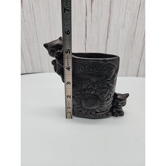 Ceramic Sunflower Seed Bag & Kittens Vase Pen Holder Planter - Picture 8 of 12